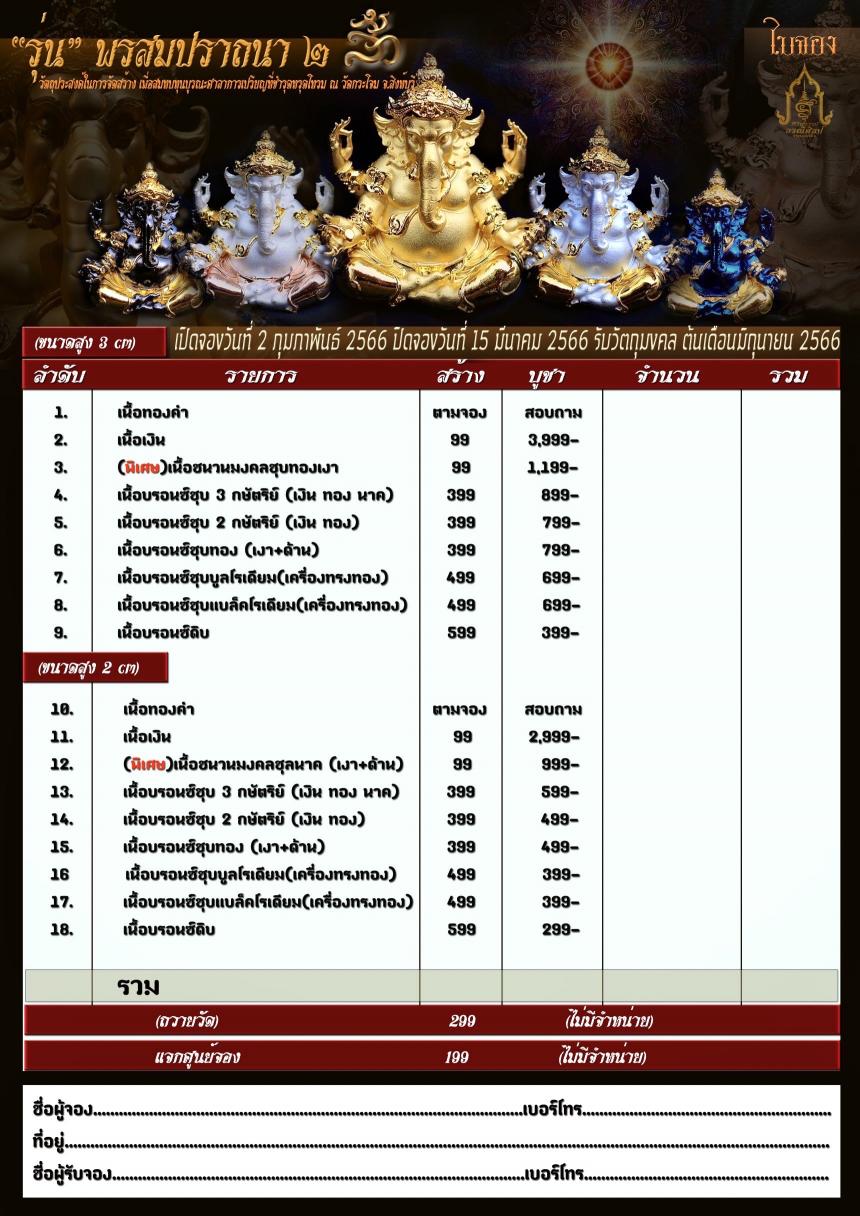 องค์พ่อพระพิฆเณศ รุ่น “ #พรสมปรารถนา ๒ “ เปิดจองครับ