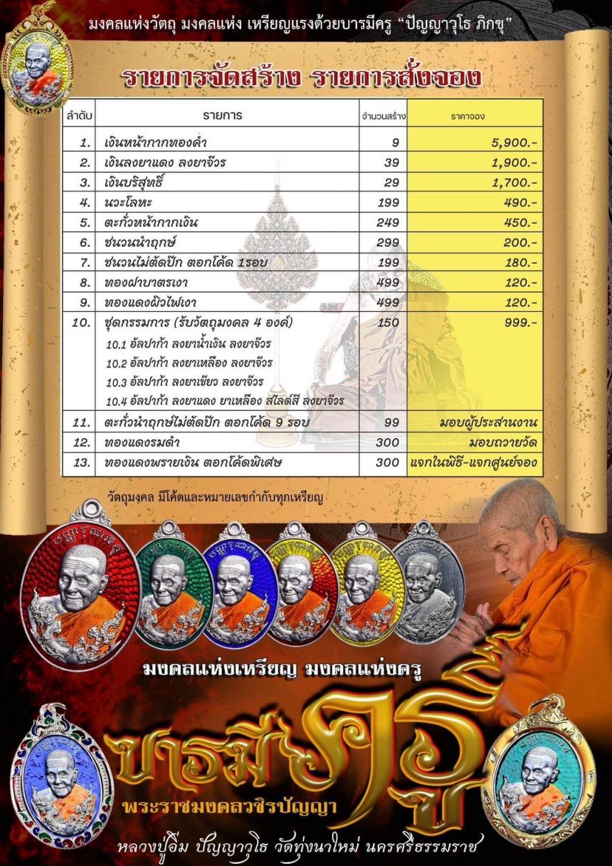 มงคลแห่งวัตถุ มงคลแห่งยุค มงคลแห่งเหรียญบารมีแรงครู🙏 🚩รุ่น​ บารมีครู🚩 หลวงปู่อิ่ม​ ปัญญาวุโธ​ วัดทุ่งนาใหม่ เปิดจองครับ