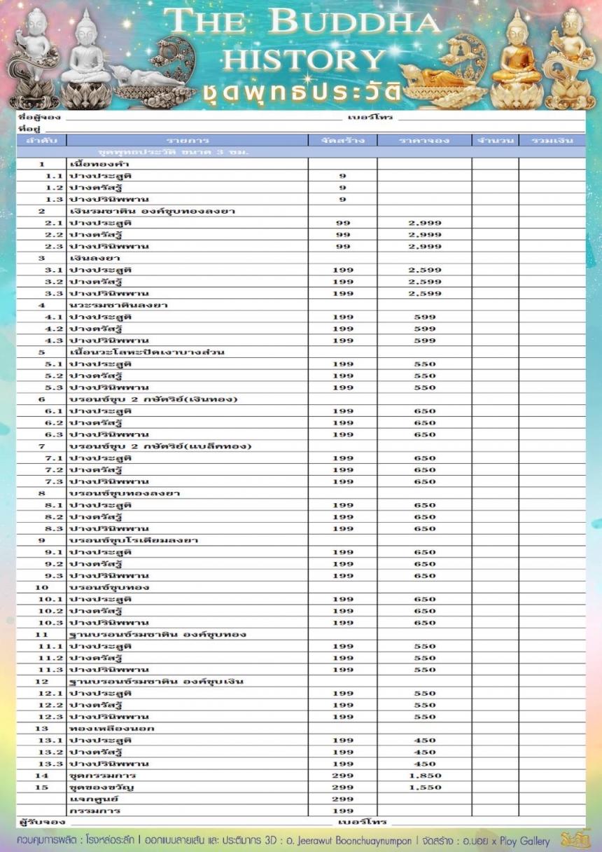 เปิดจองวันเสาร์ที่ 19 สิงหาคม 2566 เวลา 09:19 น.เสกที่วัดวิมุติธรรม พุทธประวัติ   ฝประสูติ ตรัสรู้ ปรินิพพาน เปิดจองครับ