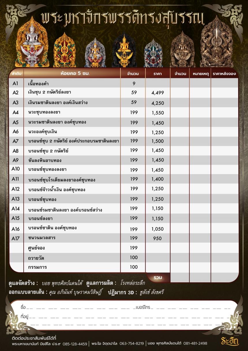 พระมหาจักรพรรดิทรงสุบรรณ วัดลาดปลาเค้า เปิดจองครับ