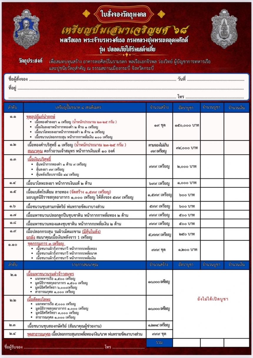 เปิดจอง๏๚ะ๛ 🔔เหรียญเสมา “เจริญยศ ๖๘ พลเรือเอก พระเจ้าบรมวงศ์เธอ พระองค์เจ้าอาภากรเกียรติวงศ์ กรมหลวงชุมพรเขตอุดมศักดิ์ เปิดจองครับ