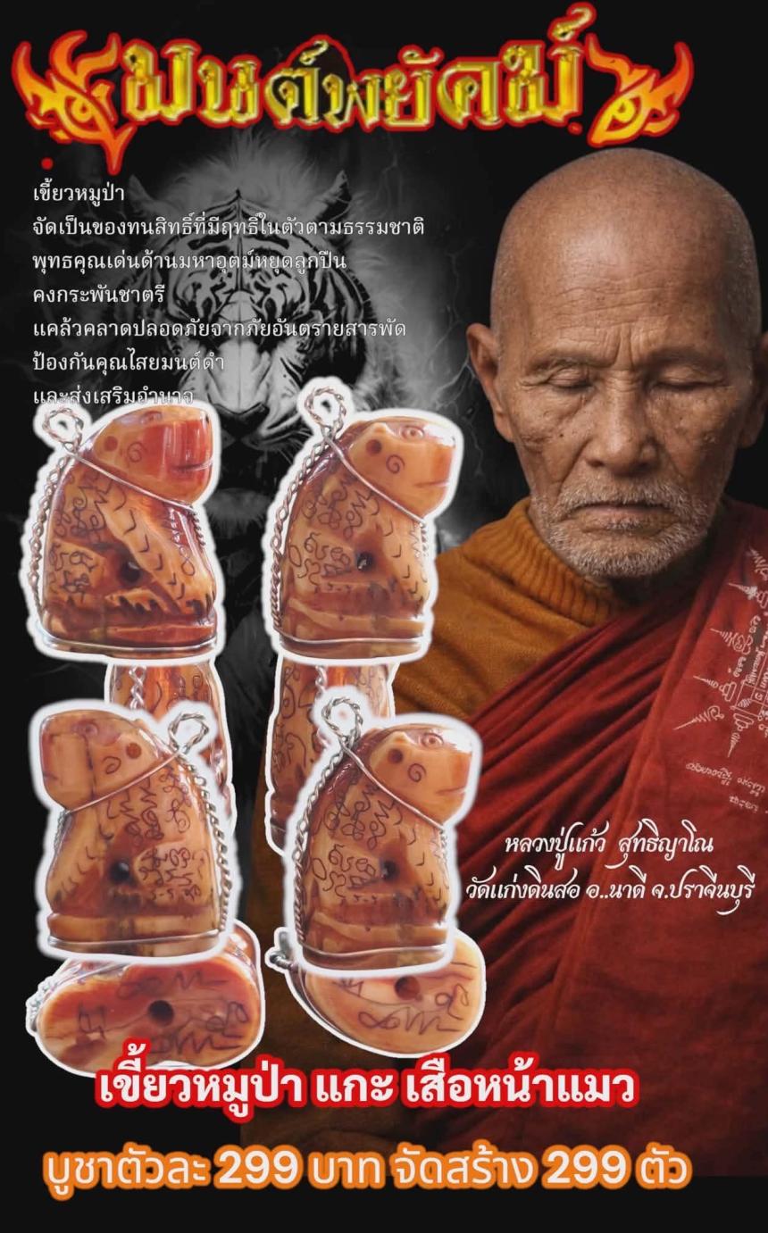 หลวงปู่แก้ว  สุทธิญาโณ *วัดแก่งดินสอ อ.นาดี  จ.ปราจีนบุรี  เปิดจองครับ