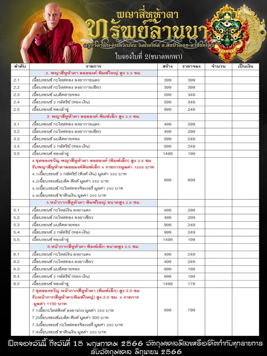 ครูบาคำฝั้น อินทวฺณโณ วัดกอโชค จ.เชียงใหม่ เปิดจองครับ