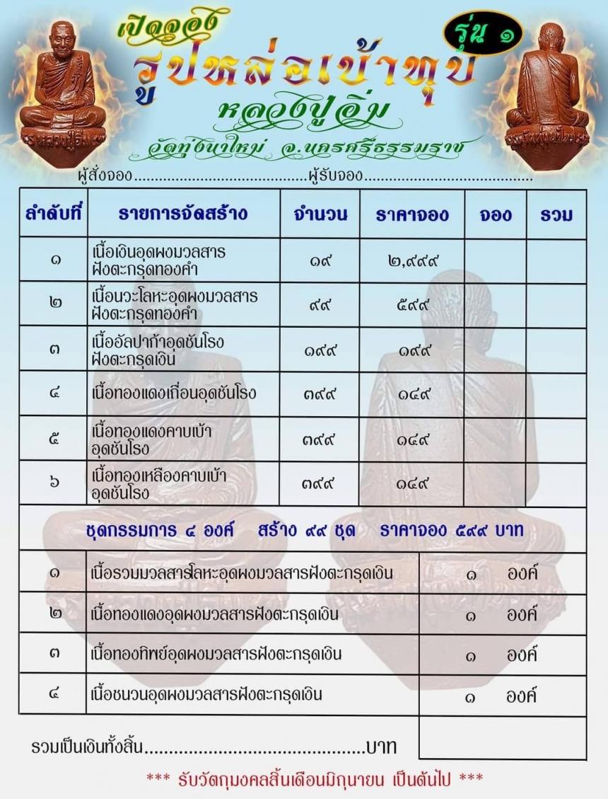 หล่อลอยองค์ ... หล่อโบราณ 🚩เบ้าทุบ🚩 หลวงปู่อิ่ม ปัญญาวุโธ วัดทุ่งนาใหม่ นครศรีธรรมราช เปิดจองครับ