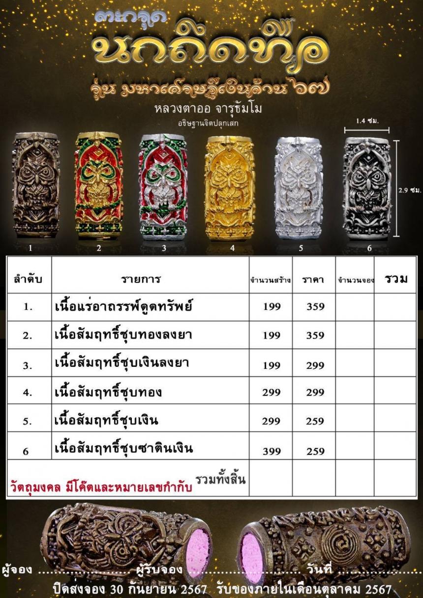 ตะกรุดนกถืดทือ ของดีเด่นด้านโชคลาภใครไม่เคยมีโชค เปิดจองครับ