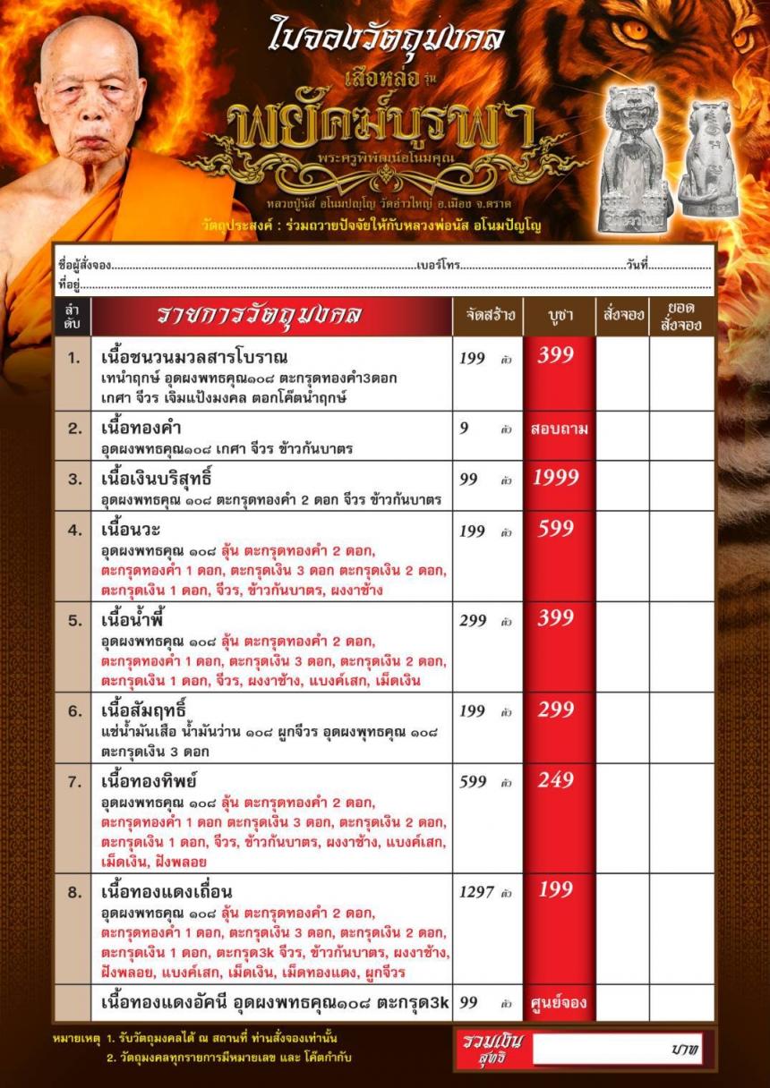 หลวงพ่อนัส อโนมปญฺโญ วัดอ่าวใหญ่ อ.เมือง จ.ตราด เปิดจองครับ