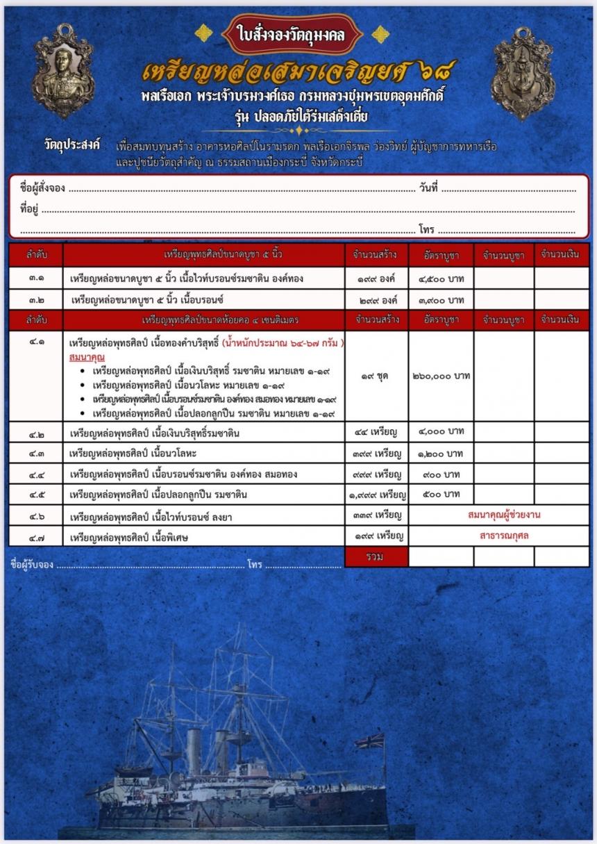 เปิดจอง๏๚ะ๛ 🔔เหรียญเสมา “เจริญยศ ๖๘ พลเรือเอก พระเจ้าบรมวงศ์เธอ พระองค์เจ้าอาภากรเกียรติวงศ์ กรมหลวงชุมพรเขตอุดมศักดิ์ เปิดจองครับ