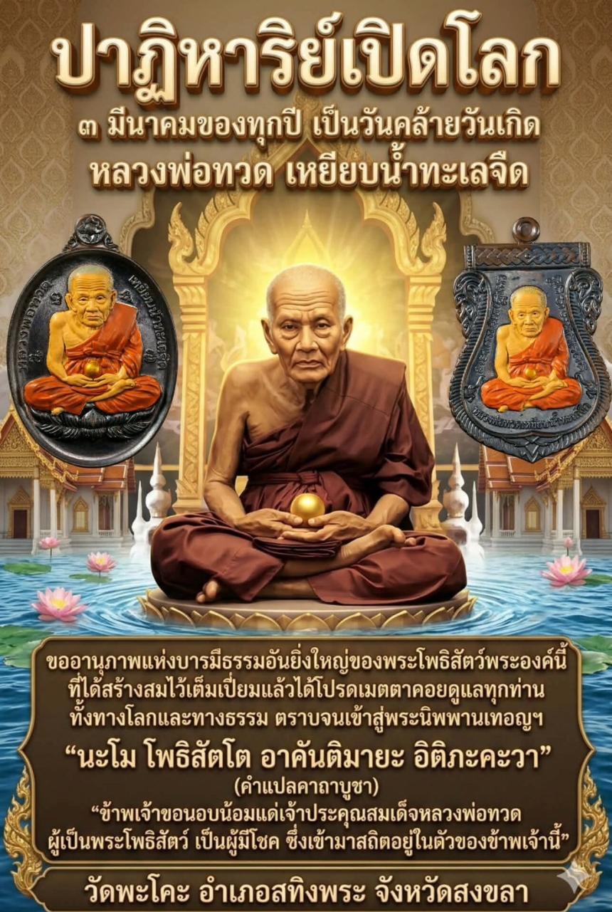 ปาฏิหาริย์เปิดโลก" วัดพะโคะ ✨ สุดยอดวัตถุมงคลแห่งปี บารมีสมเด็จเจ้าพะโคะ (หลวงปู่ทวด) วัดต้นกำเนิดเหยียบน้ำทะเลจืด  เปิดจองครับ