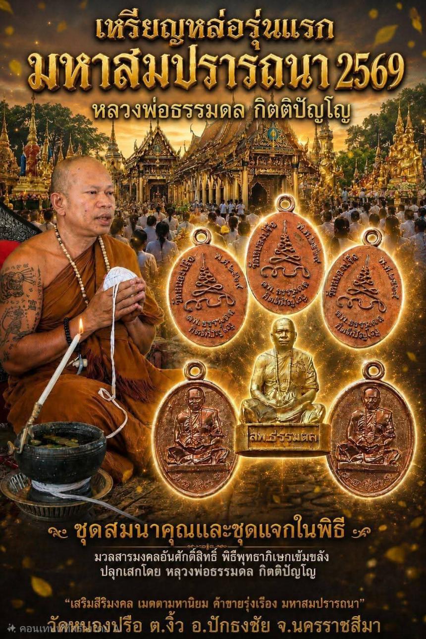 หลวงพ่อธรรมดล กิตติปัญโญ วัดหนองปรือ ต.งิ้ว อ.ปักธงชัย จ.นครราชสีมา  เปิดจองครับ