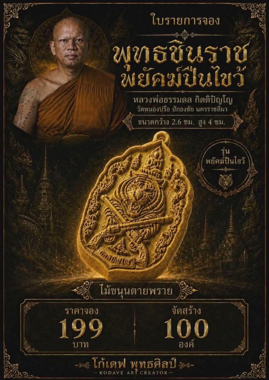 เปิดจองแล้ว พุทธชินราช พยัคฆ์ปืนไขว้