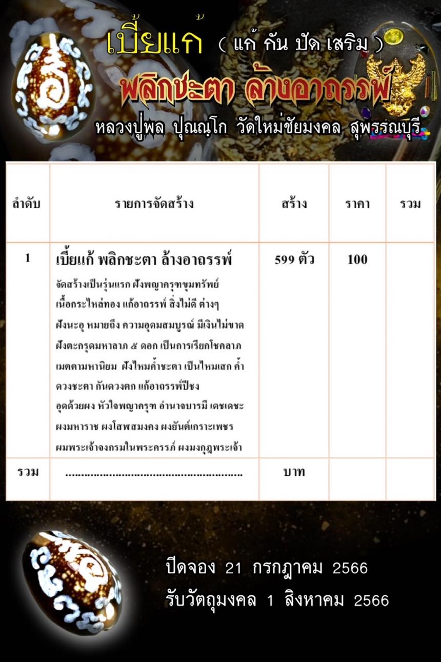 รุ่นแรกของหลวงปู่พล แก่ กัน ปัด เสริม พลิกชะตา เสริมอำนาจ เดชะ โชคลาภ เป็นเลิศ เปิดจองครับ