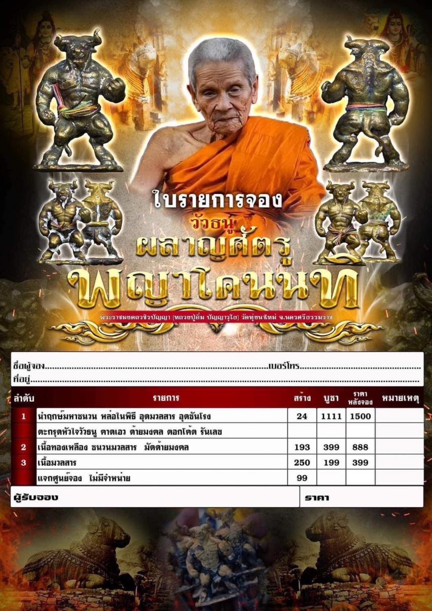 พระราชมงคลวชิรปัญญา (หลวงปู่อิ่ม ปัญญาวุโธ ) วัดทุ่งนาใหม่  จ.นครศรีธรรมราช เปิดจอง