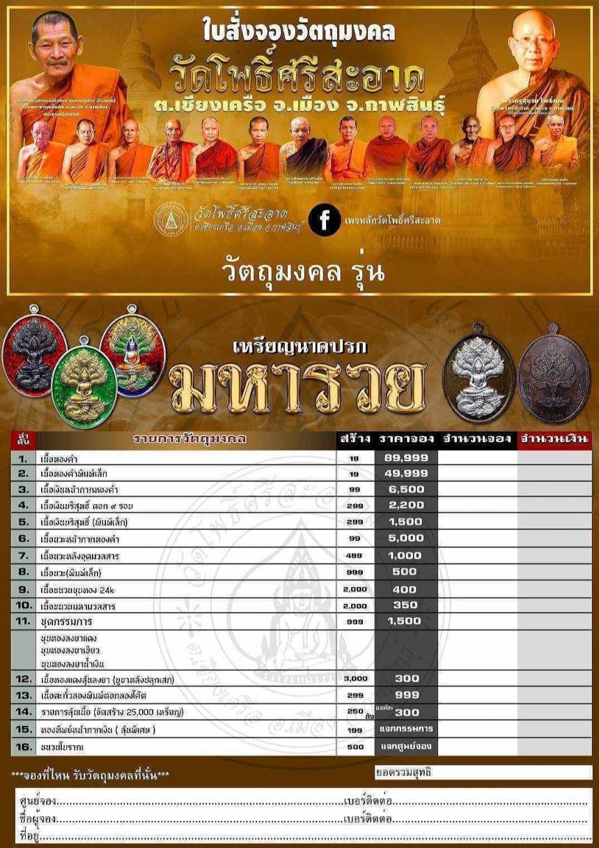 เหรียญนาคปรก หลังยันต์ร่มโพธิ์ 🔥วัดโพธิ์ศรีสะอาด จังหวัดกาฬสินธุ์ เปิดจองครับ