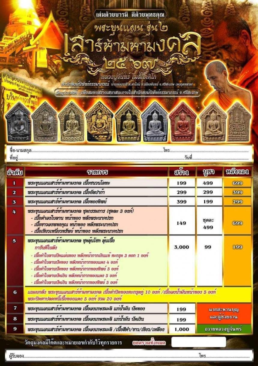 หลวงปู่จันทร์ โฆสกิตติโก สำนักสงฆ์นิพัทธ์ธรรมาภรณ์ บ้านห่องวารี ต.ตาโกน อ.เมืองจันทร์ จ.ศรีสะเกษ เปิดจองครับ