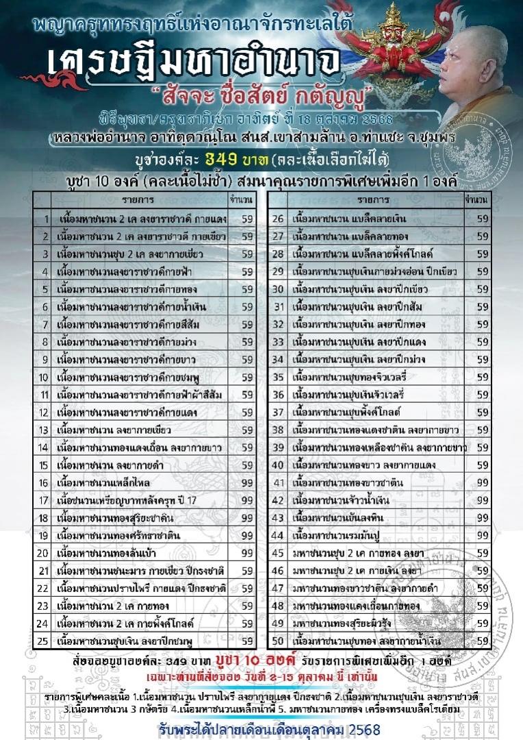 พระอาจารย์อำนาจ อาทิตฺตวณฺโณ เปิดจองครับ