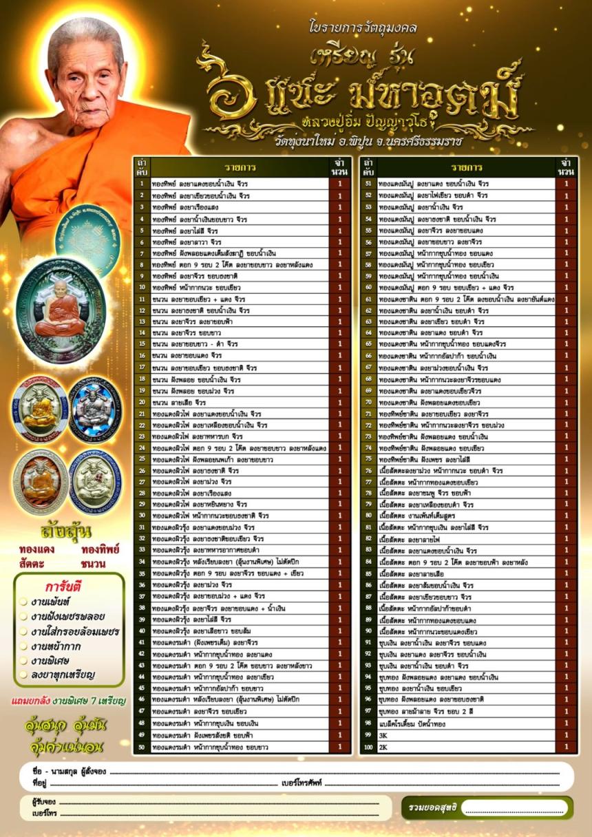 เหรียญรุ่น 6 แชะมหาอุตม์  หลวงปู่อิ่ม ปัญญาวุโธ วัดทุ่งนาใหม่ อ.พิปูน จ. นครศรีธรรมราช เปิดจองครับ