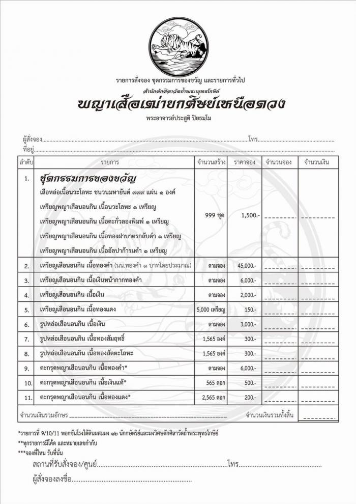 เปิดจอง พระอาจารย์ประสูติ ปิยธมฺโม “พญาเสือเฒ่ายกศิษย์เหนือดวง” เปิดจอง