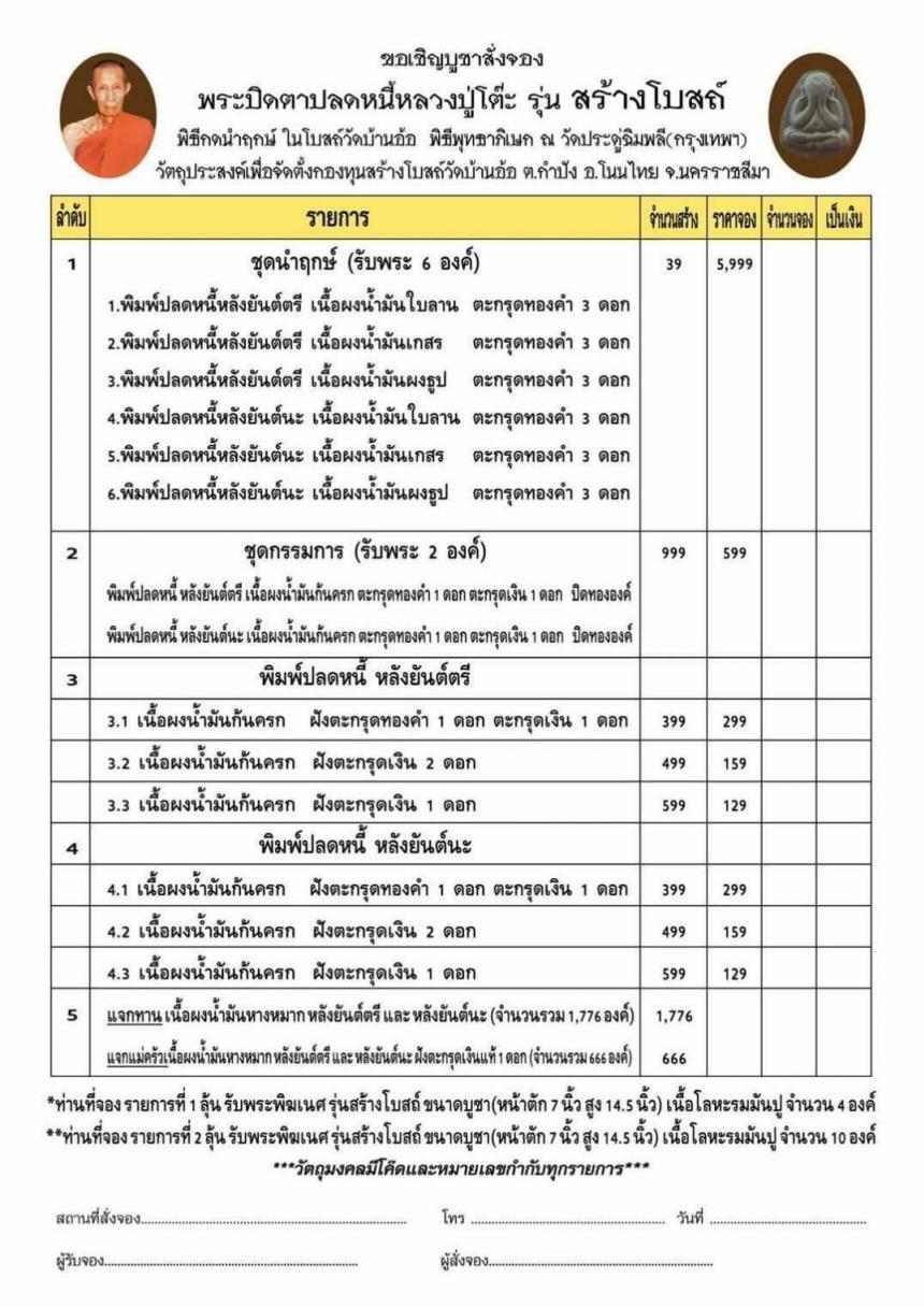 ขอเชิญบูชาสั่งจอง พระปิดตาปลดหนี้หลวงปู่โต๊ะเนื้อน้ำมัน  #รุ่นสร้างโบสถ์ เปิดจอง