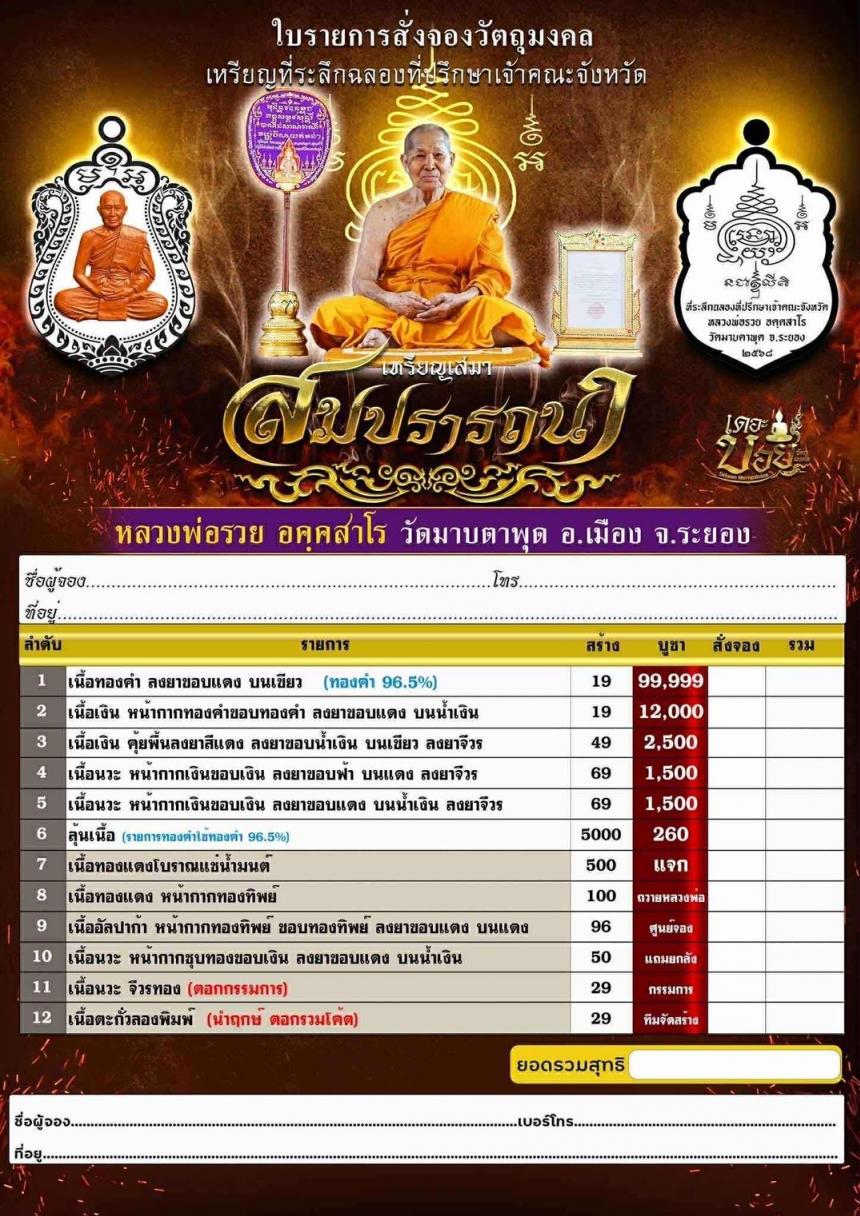 หลวงพ่อรวย_อคฺคสาโร_วัดมาบตาพุด เปิดจองครับ