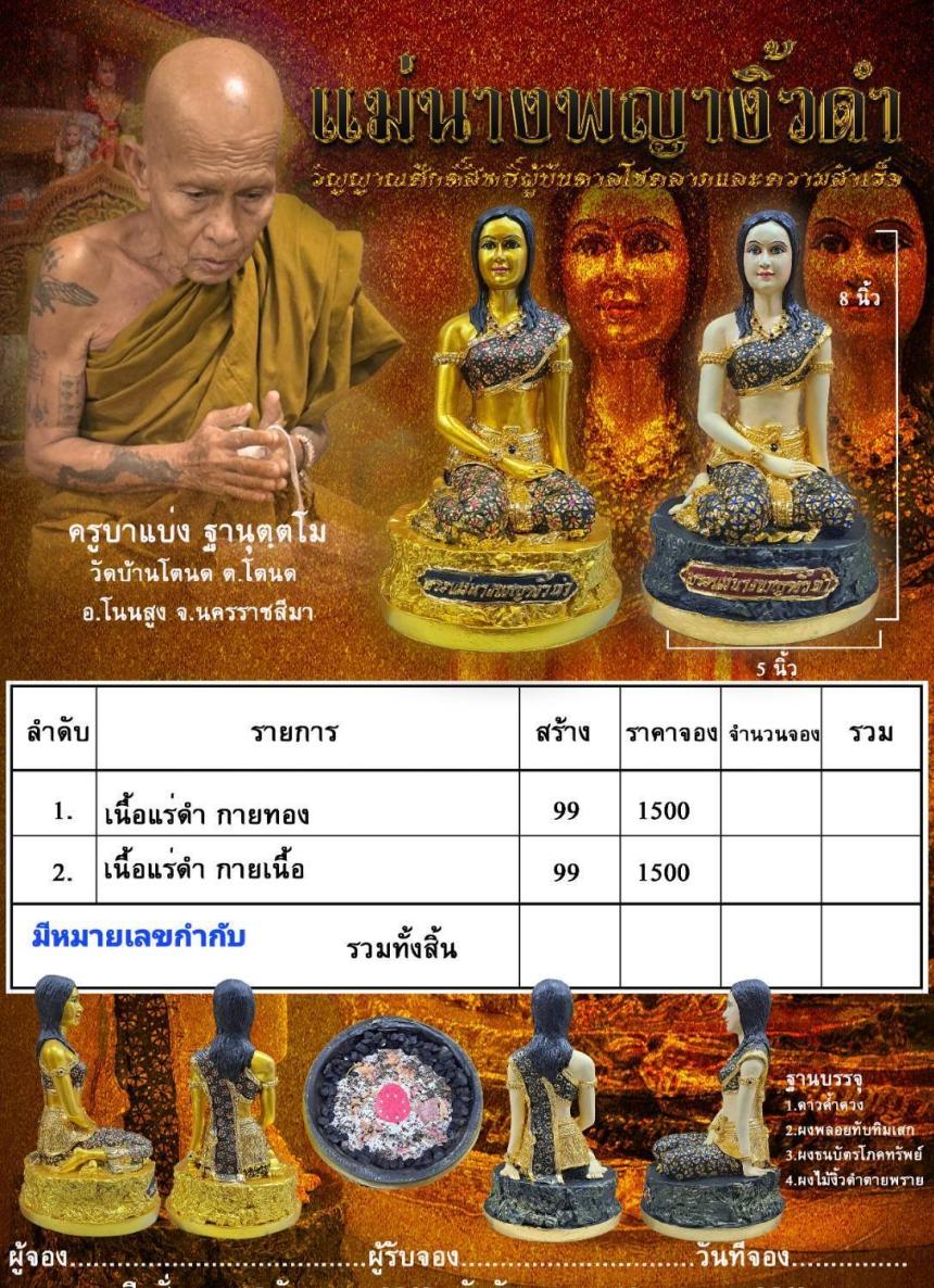 ครูบาแบ่ง ฐานนุตโม เปิดจองครับ