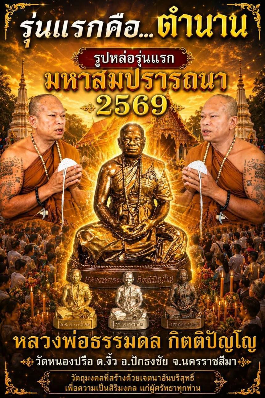 หลวงพ่อธรรมดล กิตติปัญโญ วัดหนองปรือ ต.งิ้ว อ.ปักธงชัย จ.นครราชสีมา  เปิดจองครับ