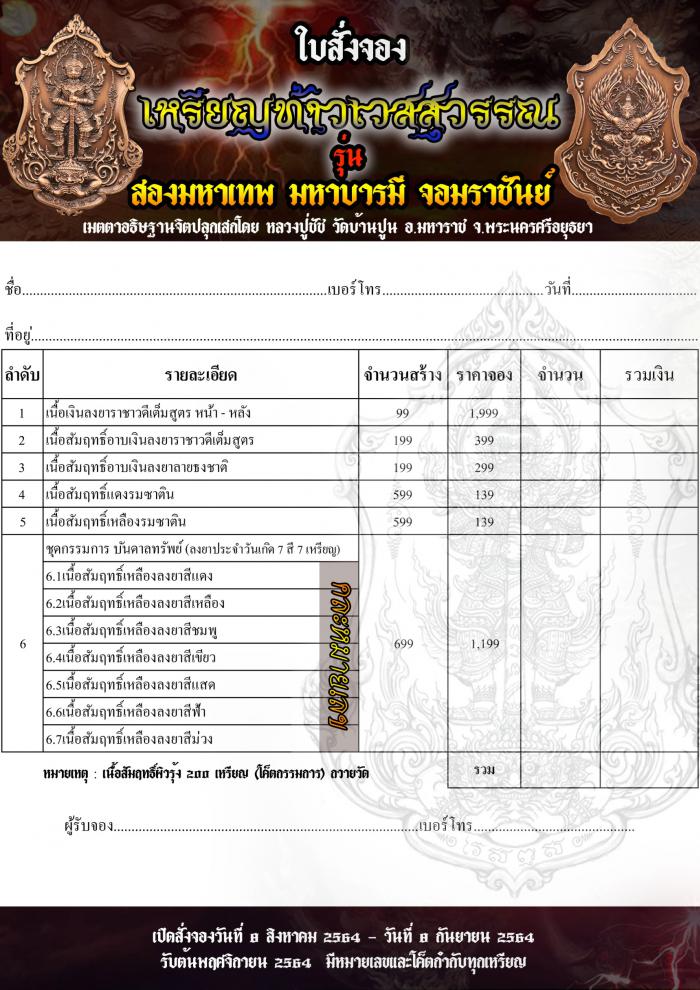 หลวงปู่ชัช วัดบ้านปูน จ.พระนครศรีอยุธยา เปิดจองครับ