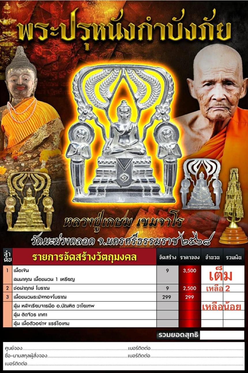 พระปรุหนังกำบังภัย   หลวงปู่เกษม เขมจาโร  วัดมะม่วงตลอด เปิดจองครับ