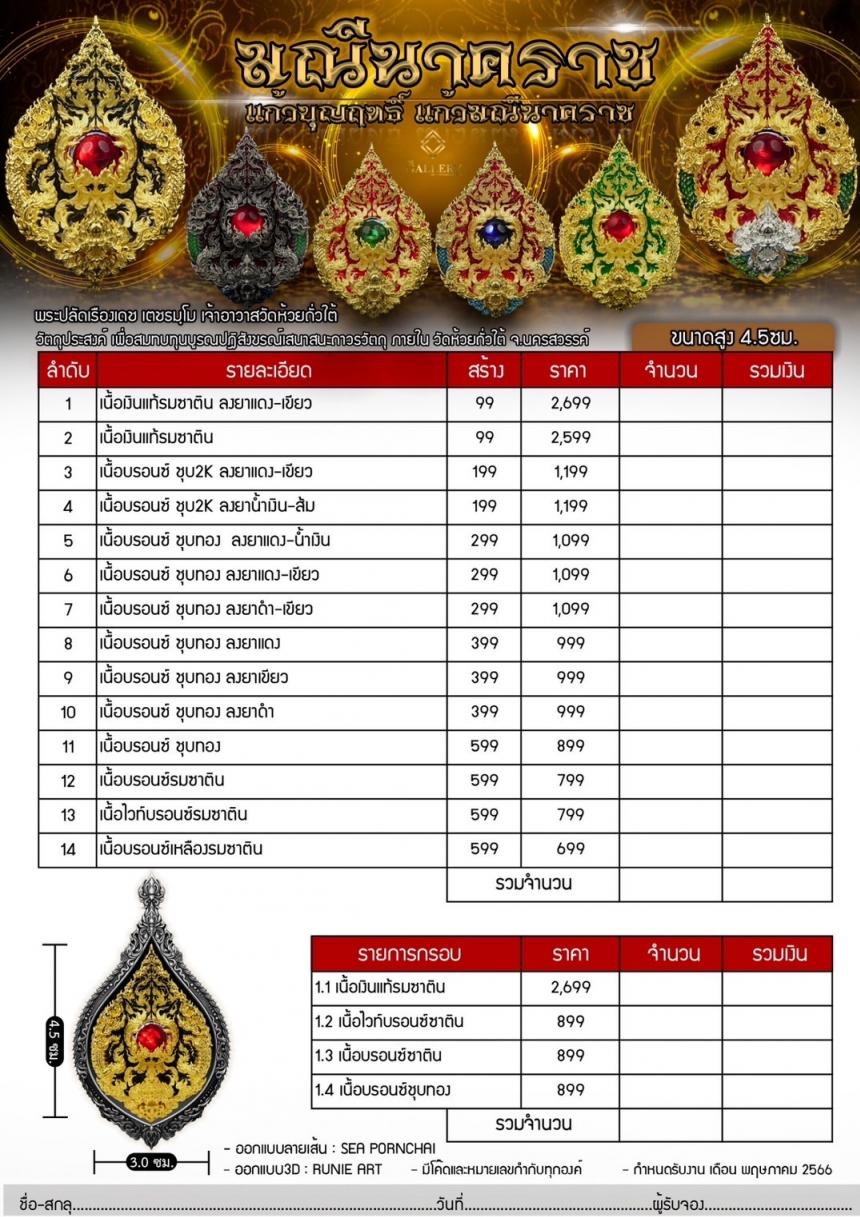 เหรียญพุทธศิลป์ #มณีนาคราช ‼️ แก้วบุญฤทธิ์ แก้วมณีนาคราช เปิดจิงครับ