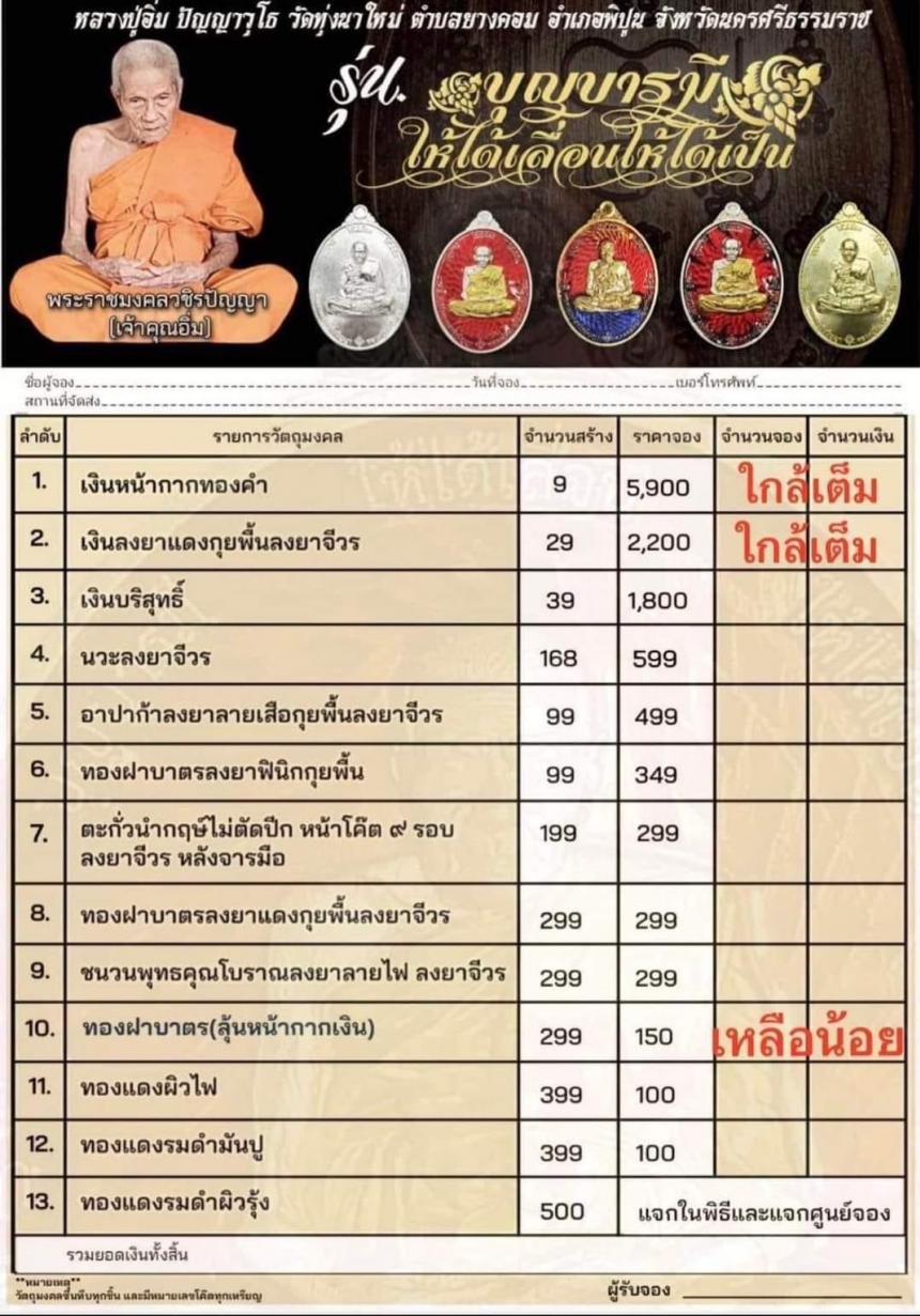 หลวงปู่อิ่ม ปัญาญาวุโธ อายุ 106 ปี วัดทุ่งนาใหม่ จ.นครศรีธรรมราช เปิดจองครับ