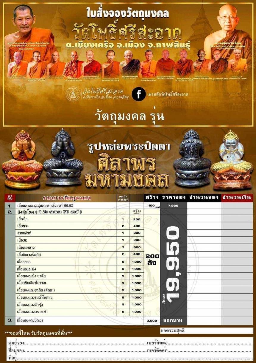 รูปหล่อพระปิดตา วัดโพธิ์ศรีสะอาด รุ่นศิลาพรมหามงคล 1ในทำเนียบ เปิดจองครับ