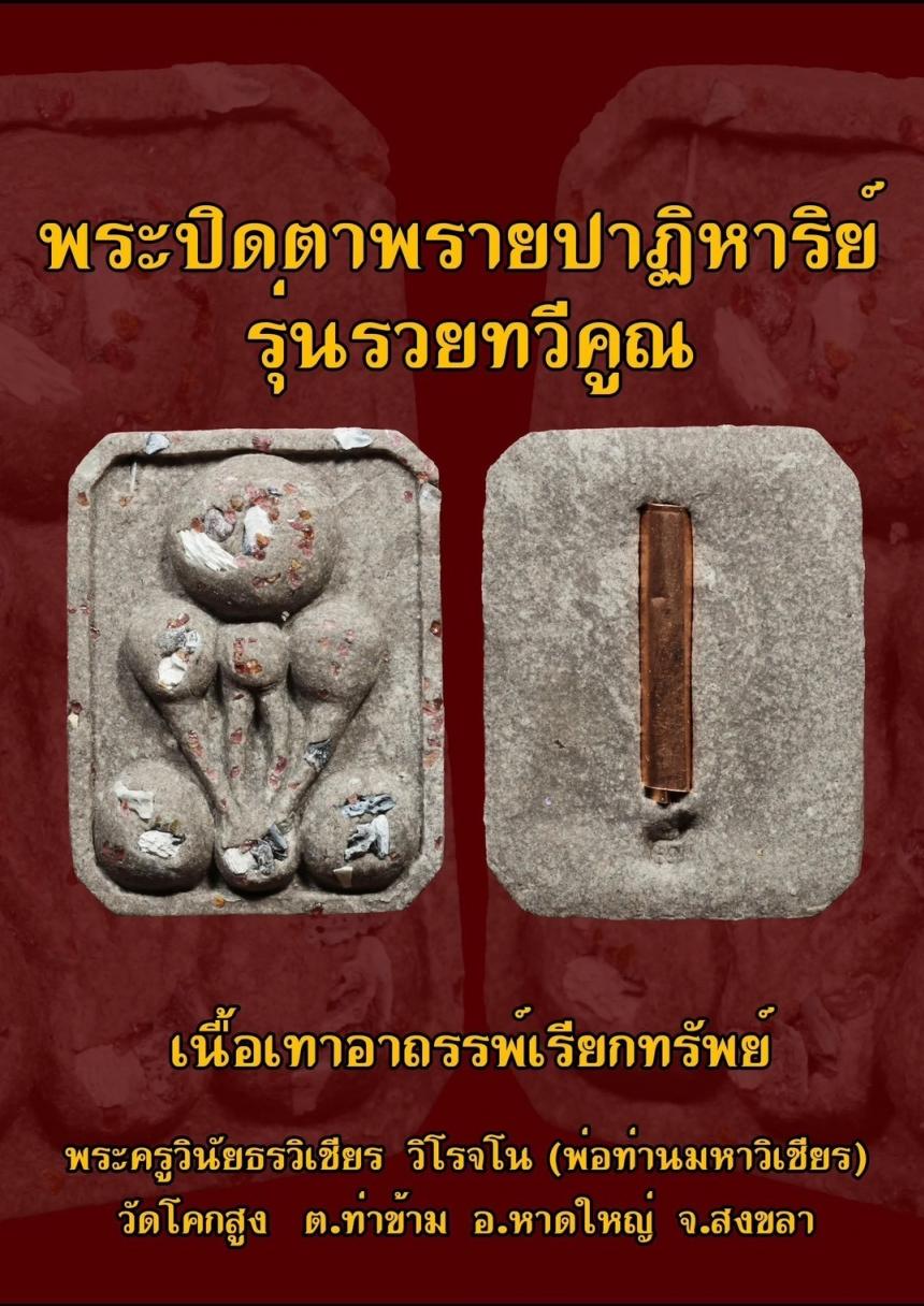 พระครูวินัยธรวิเชียร  วิโรจโน (พ่อท่านมหาวิเชียร) วัดโคกสูง   ต.ท่าข้าม  อ.หาดใหญ่  จ.สงขลา  เปิดจองครับ