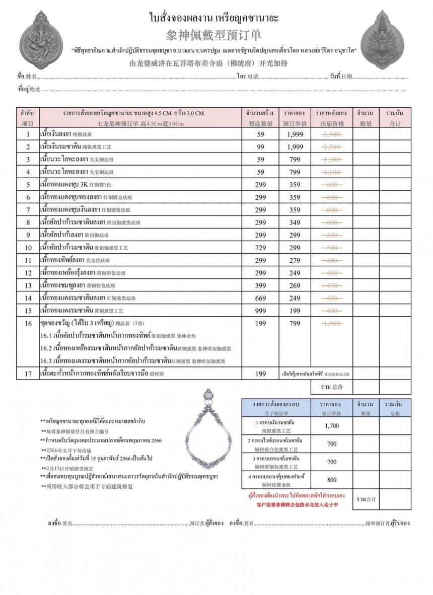 เปิดสั่งจองเหรียญ “คชานายะ” เปิดจองครับ