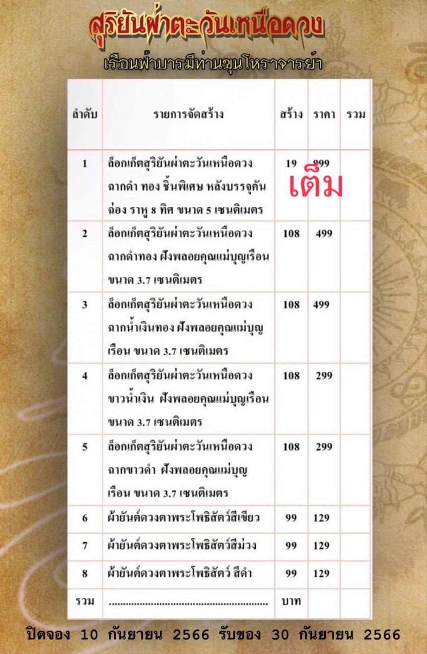 ล็อกเก็ตสุริยันผ่าตะวันเหนือดวง เรือนบารมีฟ้าท่านขุนโหราจารย์ (ตาขุนโหร) เปิดจองครับ