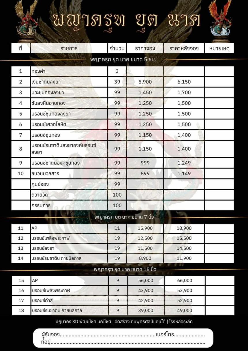 lปิdจojแล้ว วันนี้ 🪽พญาครุฑยุดนาค🪽 เปิดจองครับ