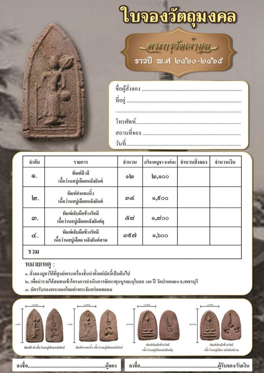 สร้างมรดกไว้ให้ลูกหลาน ครั้งเดียวและโอกาสเดียวเท่านั้น พระกรุวัดเจ้ามูล เปิดจองครับ