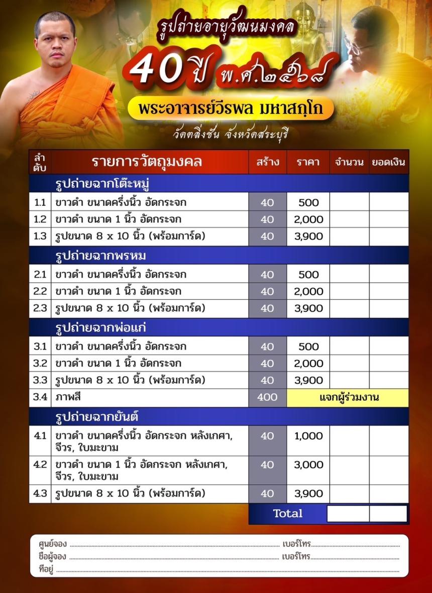 เปิดจองแล้วจากรุ่น สู่ รุ่น วัตถุมงคลแห่งวัดตลิ่งชัน เปิดจองครับ